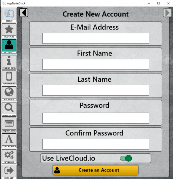AppStarterStack for Livecode | Features