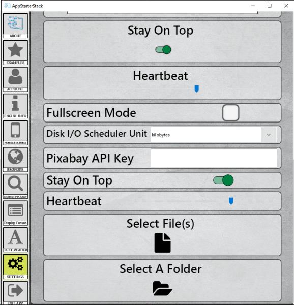 AppStarterStack for Livecode | Features